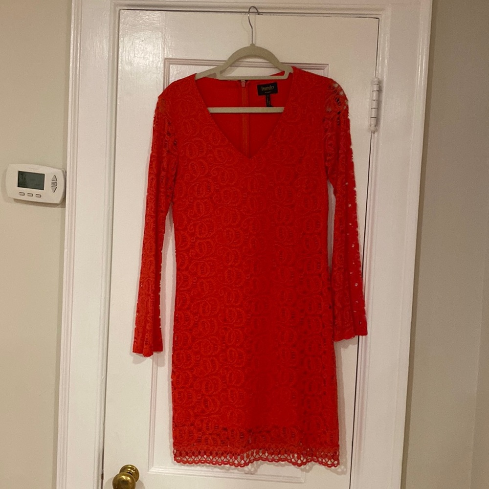 Laundry by shelli Segal red lace dress with bell sleeves